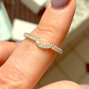 Diamond Ring - contoured wedding band 14k WG